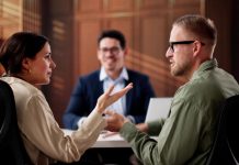 The Lawyer Mediates Family Dispute, Helping Couple Navigate Divorce Conflict.