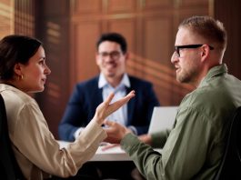 The Lawyer Mediates Family Dispute, Helping Couple Navigate Divorce Conflict.