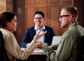 Managing Divorce Like a Business Deal The Lawyer Mediates Family Dispute, Helping Couple Navigate Divorce Conflict.