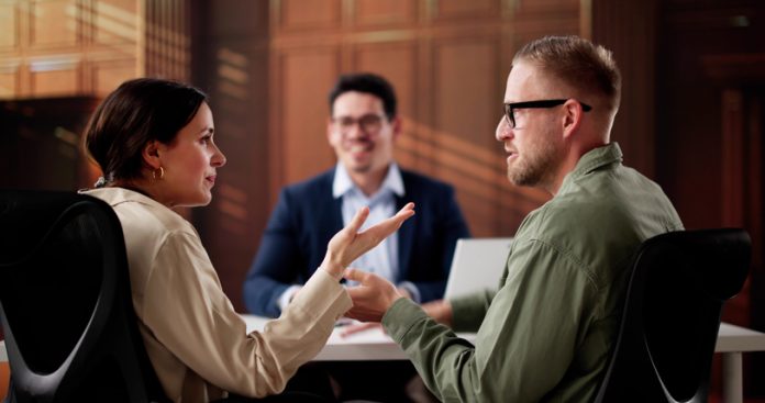 The Lawyer Mediates Family Dispute, Helping Couple Navigate Divorce Conflict.