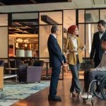 European Leaders engages with other business partners. DEI concept