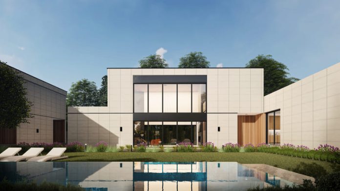 Modern House Exterior Scene for british home