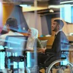 Corporate Mobility - In a modern glass startup office