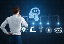 Automated machine learning, artificial intelligence and conversation assistant. Leadership in the AI Era concept