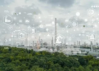 Gas separation industry or eco energy for sustainable energy saving. Sustainable AI Power