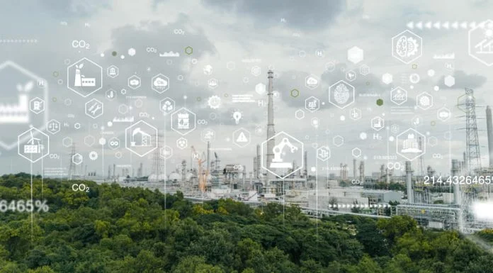 Gas separation industry or eco energy for sustainable energy saving. Sustainable AI Power