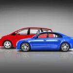 Two Modern Cars with Different Style. Sedan vs SUV Buying Trends