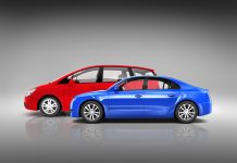 Two Modern Cars with Different Style. Sedan vs SUV Buying Trends