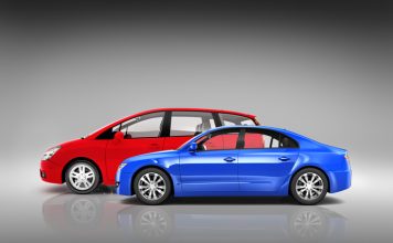 Two Modern Cars with Different Style. Sedan vs SUV Buying Trends