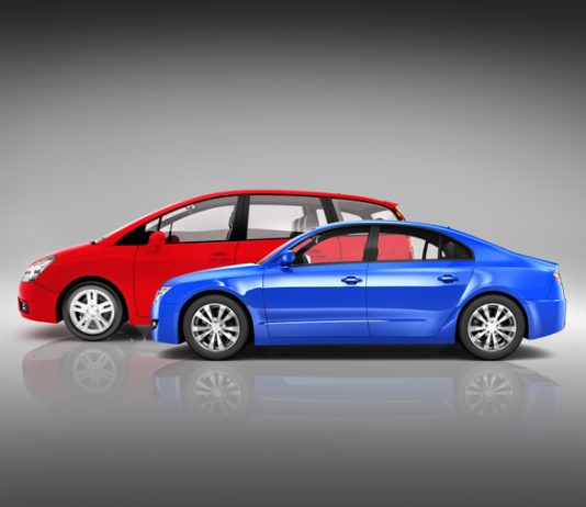 Two Modern Cars with Different Style. Sedan vs SUV Buying Trends