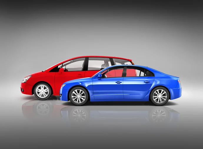 Two Modern Cars with Different Style Two Modern Cars with Different Style. Sedan vs SUV Buying Trends