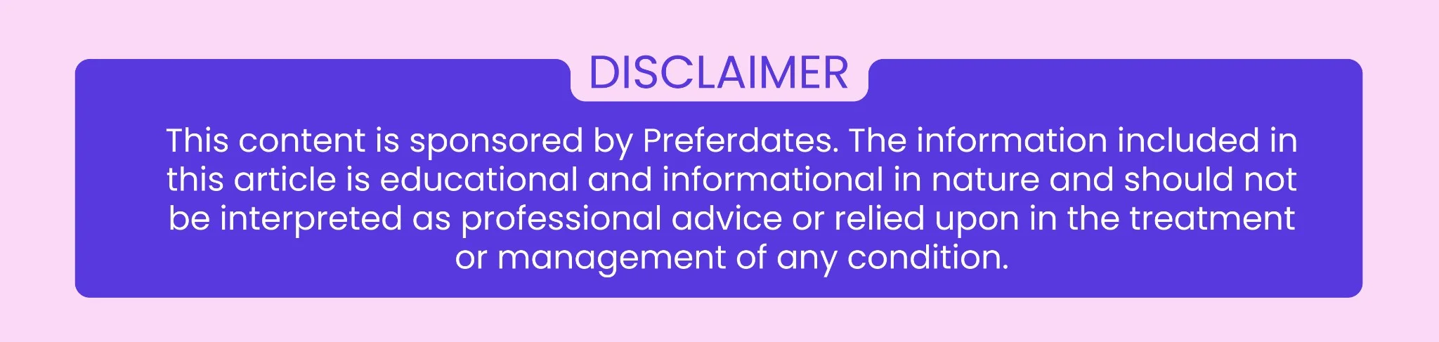 Disclaimer preferdates