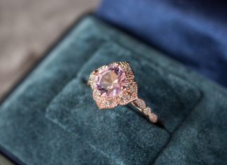 luxury Fairy Engagement Ring in jewelry gift box
