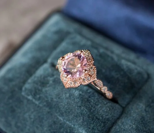 luxury Fairy Engagement Ring in jewelry gift box