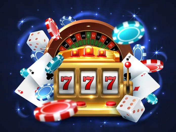 Casino 777 slot machine. Gambling roulette big lucky prize, realistic 3D vector roulette and golden sloth machine Online Slot Machines