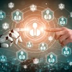 HR at the Centre of the AI Transformation. AI and Future Work concept