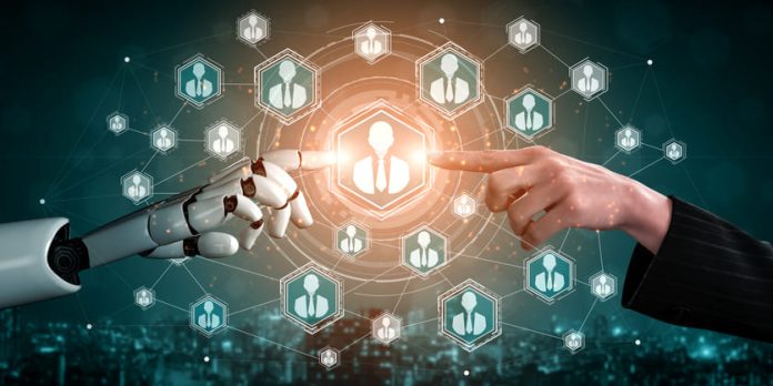 iStock-1218699164 (1) HR at the Centre of the AI Transformation. AI and Future Work concept