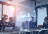 Cloud computing concept. Software as a Service. SaaS. Communication network.