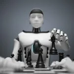 Why Businesses Must Act Now on Agentic AI Risk Agentic AI Risk. Humanoid playing chess