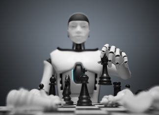 Why Businesses Must Act Now on Agentic AI Risk Agentic AI Risk. Humanoid playing chess