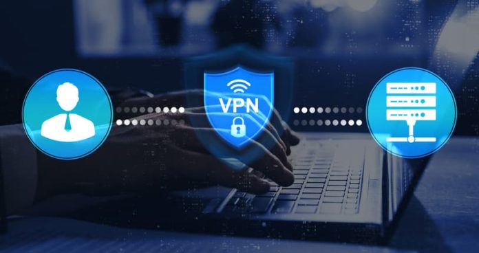 iStock-1998597558 (1) VPN Tunnel. Remote server with private internet network technology to protect privacy of personal data