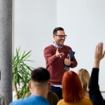 Successful Leader is an Engaging Storyteller. Leadership storytelling concept