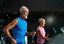 Portrait of a senior man exercising in a gym. Protecting Men’s Lifelong Health concept