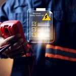 Why Electrical Safety Should Be a Business Priority electrical safety concept with electric staff holding multimeter to check power source before start working on machine system or construction site