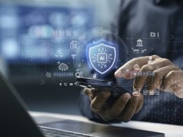 Cybersecurity and data protection concept. Businessman using AI technology for Cyber security and privacy management on internet network security and cloud computing. Secure Information Management