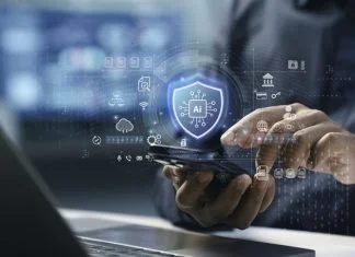 Are AI-Driven Threats Outpacing Cybersecurity Strategy? Cybersecurity and data protection concept. Businessman using AI technology for Cyber security and privacy management on internet network security and cloud computing. Secure Information Management