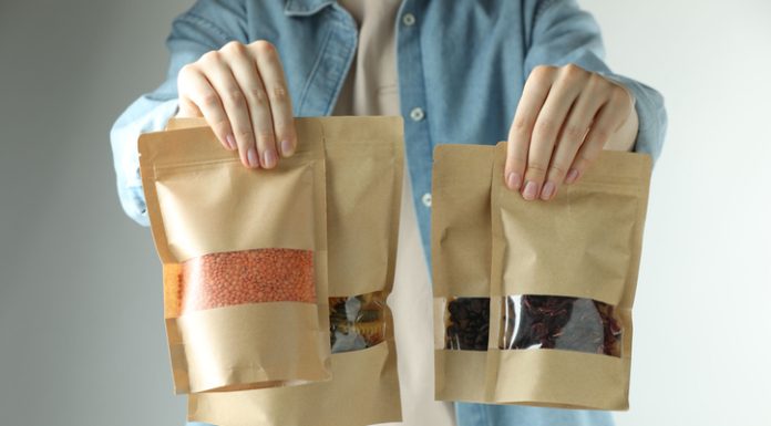 How Better Packaging Helps Brands Compete Without Price Cuts Woman with stand-up pouches of different products on light grey background