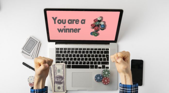Newest Online Casinos June 2026: I Tested 10 Fresh Sites, Here Are My Top 5 Overhead person playing the gamble games online at home and win the money, the stack of chips on the gadget screen
