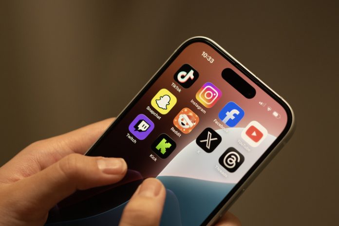 Social Media Ban tiktok icons with other social media logos
