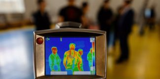 Image of people on thermal IR camera
