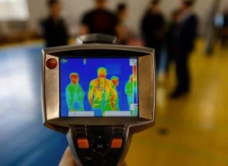 Image of people on thermal IR camera