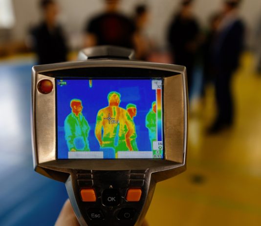Image of people on thermal IR camera