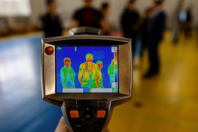 Image of people on thermal IR camera