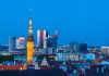 Cityscape of old Tallinn, Estonia old and modern buildings at twilight. Estonia’s Digital Evolution concept