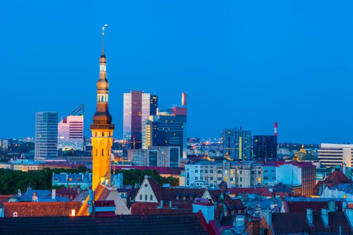 iStock-539128130 (1) Cityscape of old Tallinn, Estonia old and modern buildings at twilight. Estonia’s Digital Evolution concept