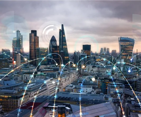 Technology, transformation and innovation idea in london