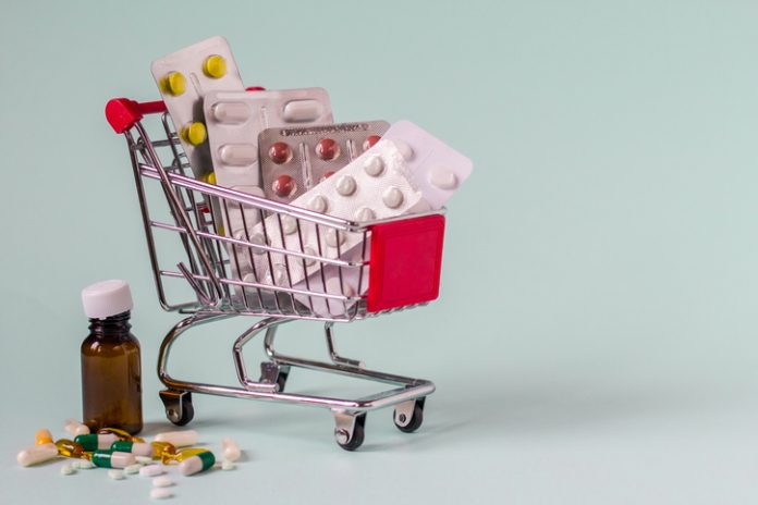 Medical expenses and increasing price for drugs concept. peptide capsules