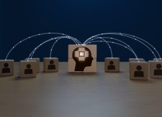Why Artificial Intelligence Makes Human Connections More Important Than Ever Artificial intelligence human icon connects AI brain icon network to improve human performance