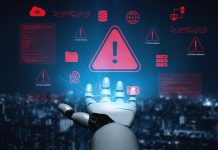 Why AI Projects Fail After the Pilot Stage: The European Enterprise Challenge A futuristic robot hand extends towards a series of digital alerts and warning symbols in a high-tech cybersecurity setting, symbolizing advanced technology and information management. AI Projects Fail concept