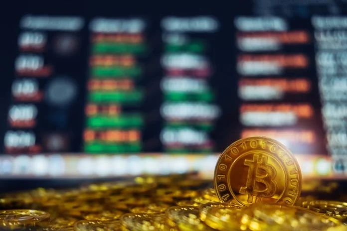 New virtual money concept, Gold Bitcoins ( btc ) is Digital crypto-currency use blockchain Technology for ZenVolt Review
