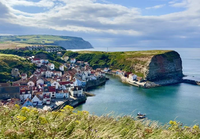 iStock-2188887251 (1) An elevated view of Staithes, an historic traditional British fishing village in North Yorkshire, England.