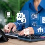 Automated Payroll System Concept, Businesswoman Use Tablet for Salary Processing, Financial Accuracy, Smart Accounting, Digital Payment Automation, HR Efficiency, Modern Payroll Management Technology