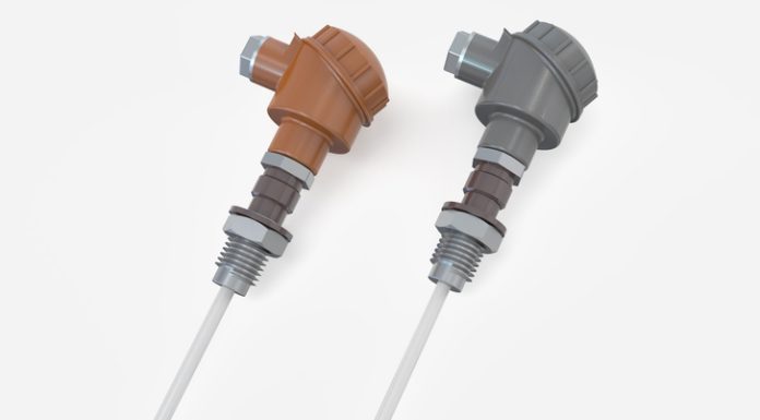 Thermocouples sensor probe isolated on white background