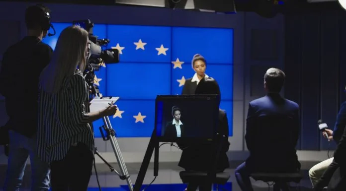 Europe’s Media Giants Come Together to Launch the European Media Marketplace European Media Marketplace - Female news anchor