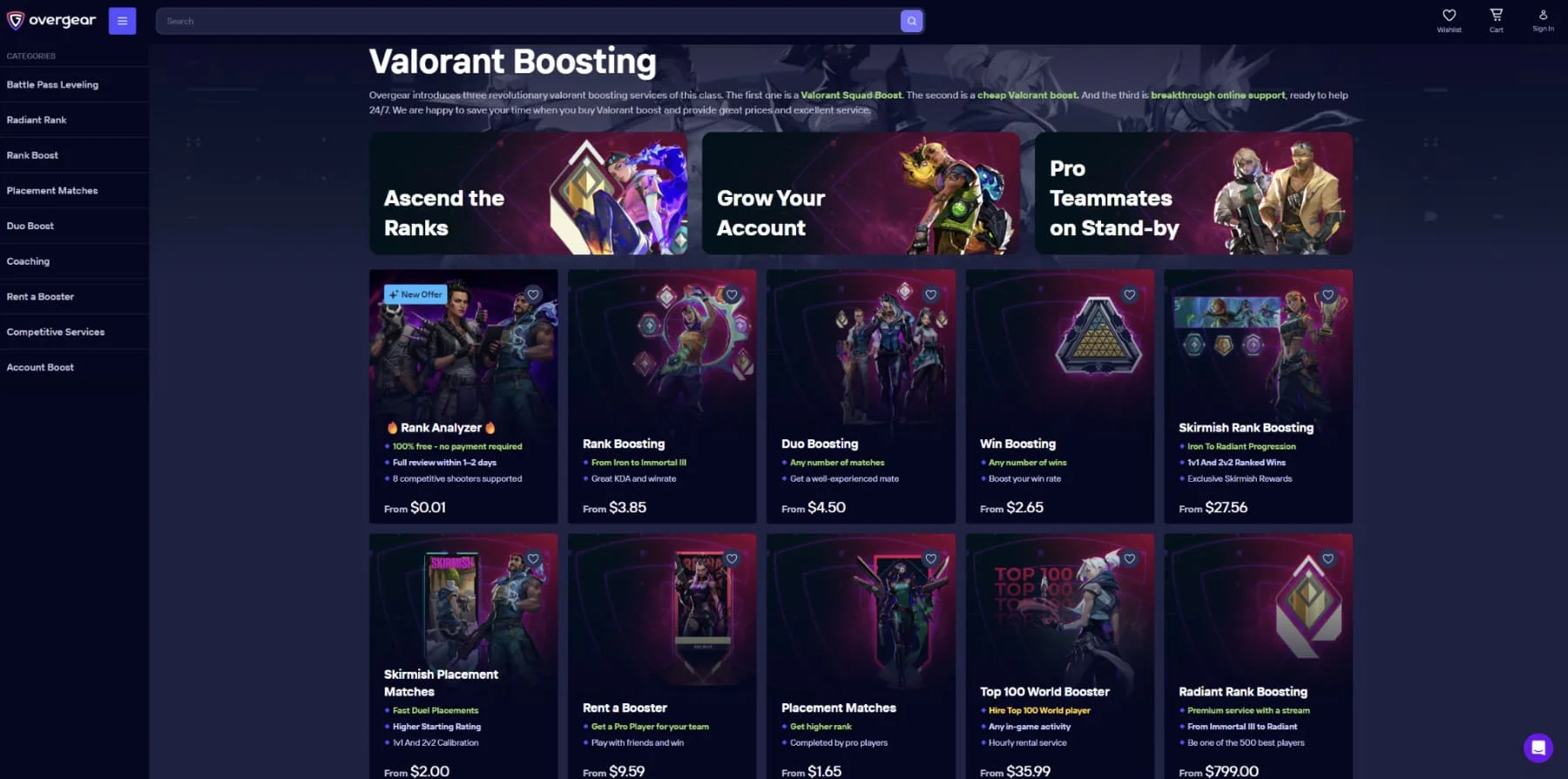Overgear for valorant boosting