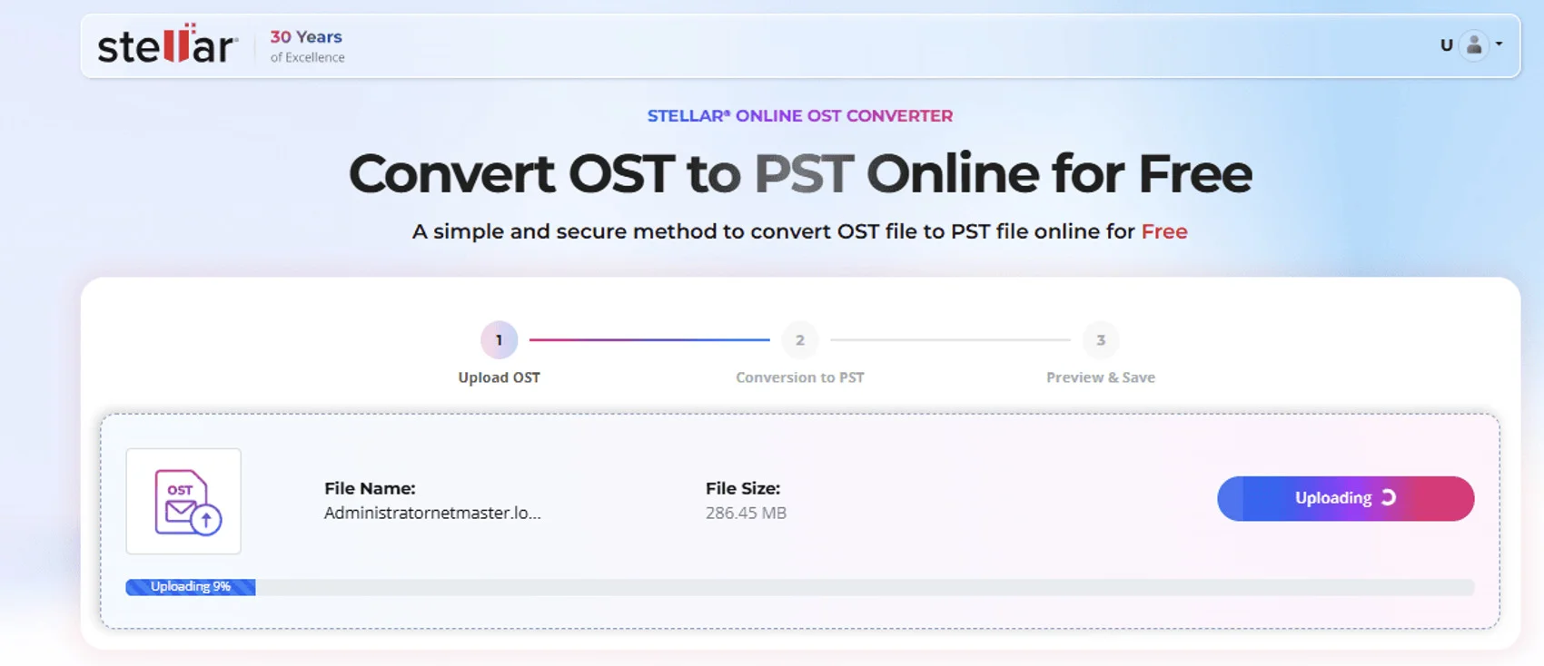 Convert OST to PST online.